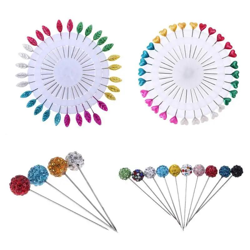 Colorful Round Pearl Straight Headed Needle Pins Quilting Weddings