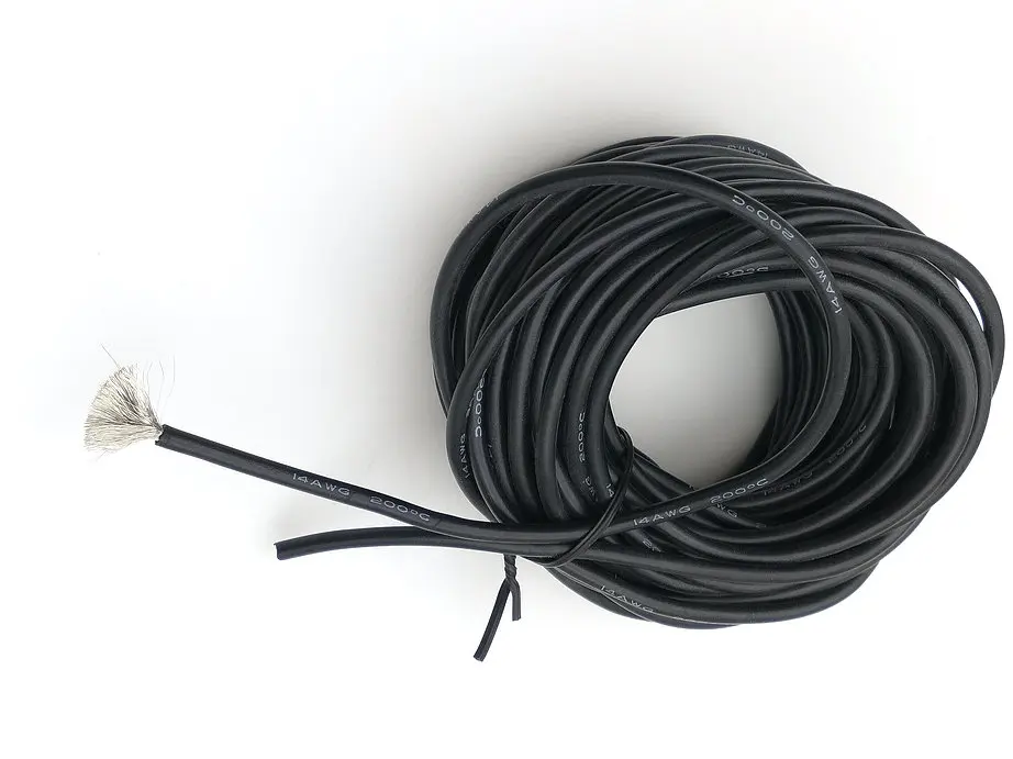 3000В 14AWG 10 м черный силиконовый провод гибкий многожильный медный кабель 3000В 14AWG 10 м черный силиконовый провод гибкий многожильный медный кабель