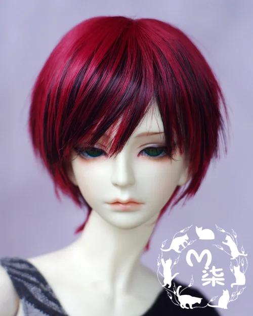 New 8/"-9/"22-23cm BJD fabric fur wig Orange red for 1//3 Lovely Mini Doll Antiskid
