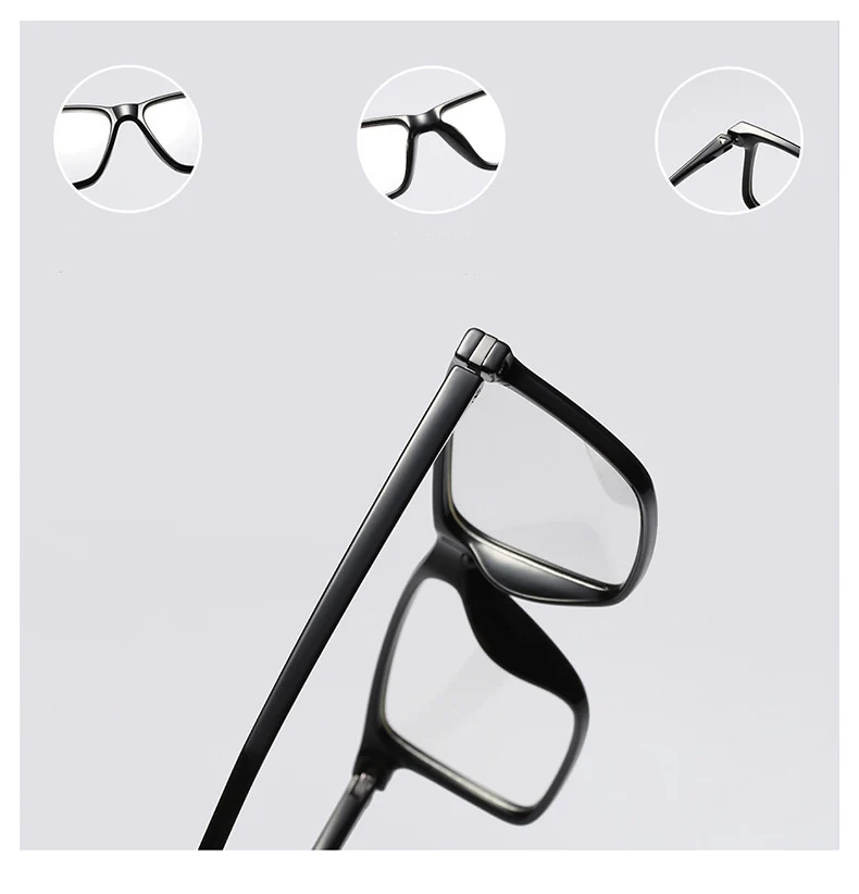 High Quality Matte Frame Men's Business Reading Glasses TR90 Thin Optics Computer Diopter Glasses Retro Square Eyeglasses Unisex