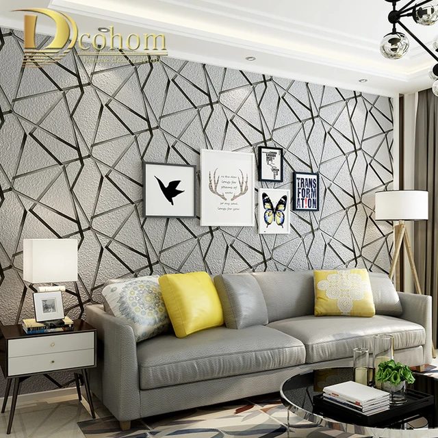 gruesa flocado moderno geomtrico rayas 3d para paredes decoracin alta calidad pared rollos de papel para - Papel Para La Pared gruesa flocado moderno geomtrico rayas 3d para paredes decoracin alta calidad pared rollos de papel para - Papel Para La Pared