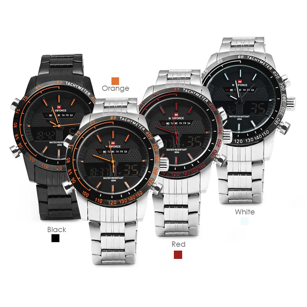 NAVIFORCE 9024 Mannen Horloges Luxe Merk Volledige Staal Quartz Klok  Digitale LED Militaire Sport Business Horloge relogio masculino|clock wrist  watch|watch clockwatches bulk - AliExpress