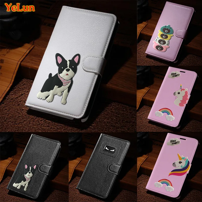 Чехол Кошелек YeLun для Asus Zenfone Max Pro (M2) ZB631KL Angry Eyes Bear Bulldog кожаный чехол с