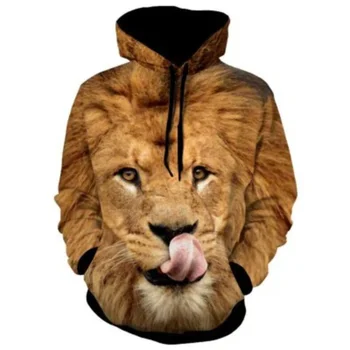 

2018 new FASHION MEN WOMEN Licking tongue lion HOODIE 3D Hoodie Sweatshirts Pullovers Autumn Tracksuit Winter Loose Thin Hoody