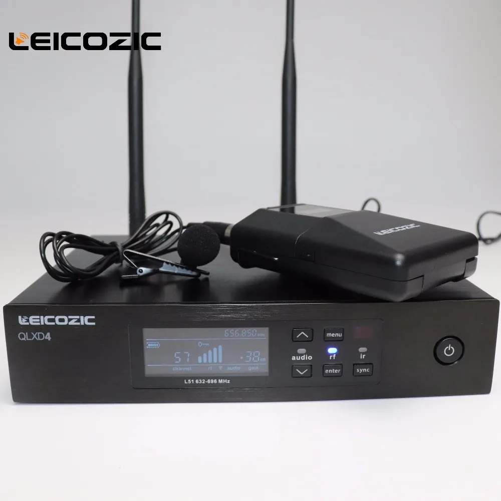 Leicozic профессиональный микрофон петличный микрофон UHF QLXD4 QLX D4 цифровой беспроводной микрофон Система истинное Разнообразие беспроводной микрофон