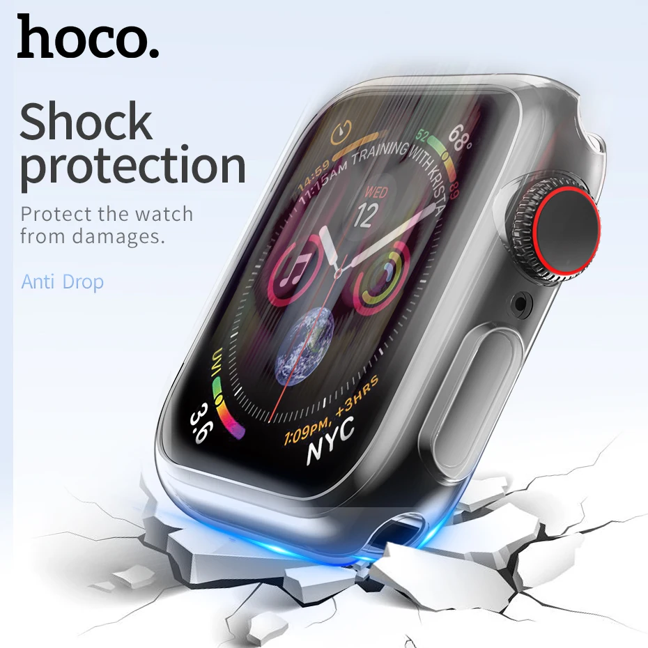 HOCO TPU оболочка для Apple Watch Series 4 44 мм 40 мм мягкий прозрачный чехол ультра тонкий прозрачный защитный чехол Защита Смарт-часы