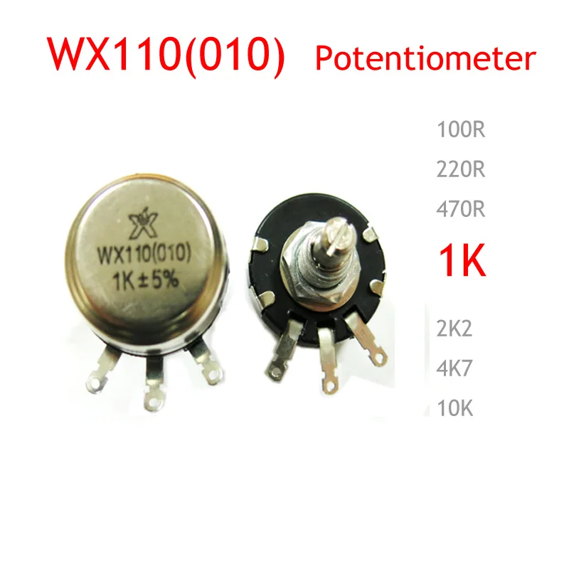 10pcs/lot Wx110 Wx010 1w 1k Potentiometer Potentiometers AliExpress
