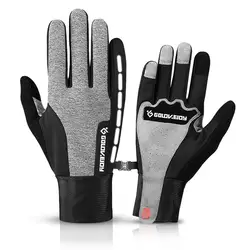 Велосипедные перчатки для мужчин и женщин зимой с бархатом и толстым тепловым ветрозащитным водостойким сенсорным экраном для спорта на
