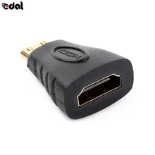 Эдаль мини HDMI к HDMI позолоченный Мужской к женскому AV штекер адаптер конвертер