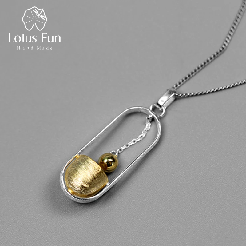 

Lotus Fun Real 925 Sterling Silver Handmade Fine Jewelry Creative Hammer Ram Design Pendant without Necklace for Women