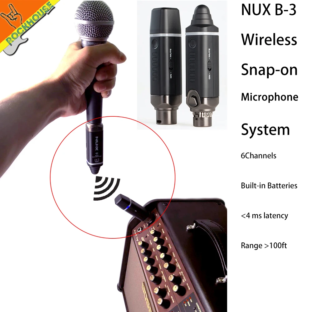 NUX B 3 Беспроводная микрофонная система 2 4 ГГц перезаряжаемый 6 каналов