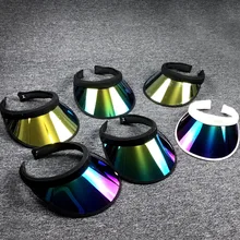 Летние женские Пластиковые Солнцезащитный козырек из ПВХ для езды на велосипеде на открытом воздухе, пустые пляжные солнечные головные уборы с защитой от УФ-лучей