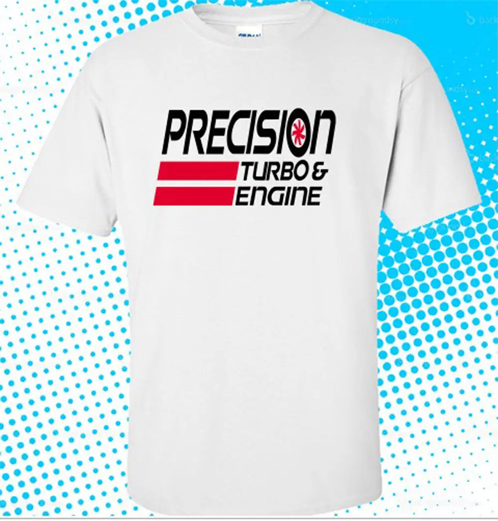 Newest Funny New Precision Turbo and Engine Logo Men's White T shirt