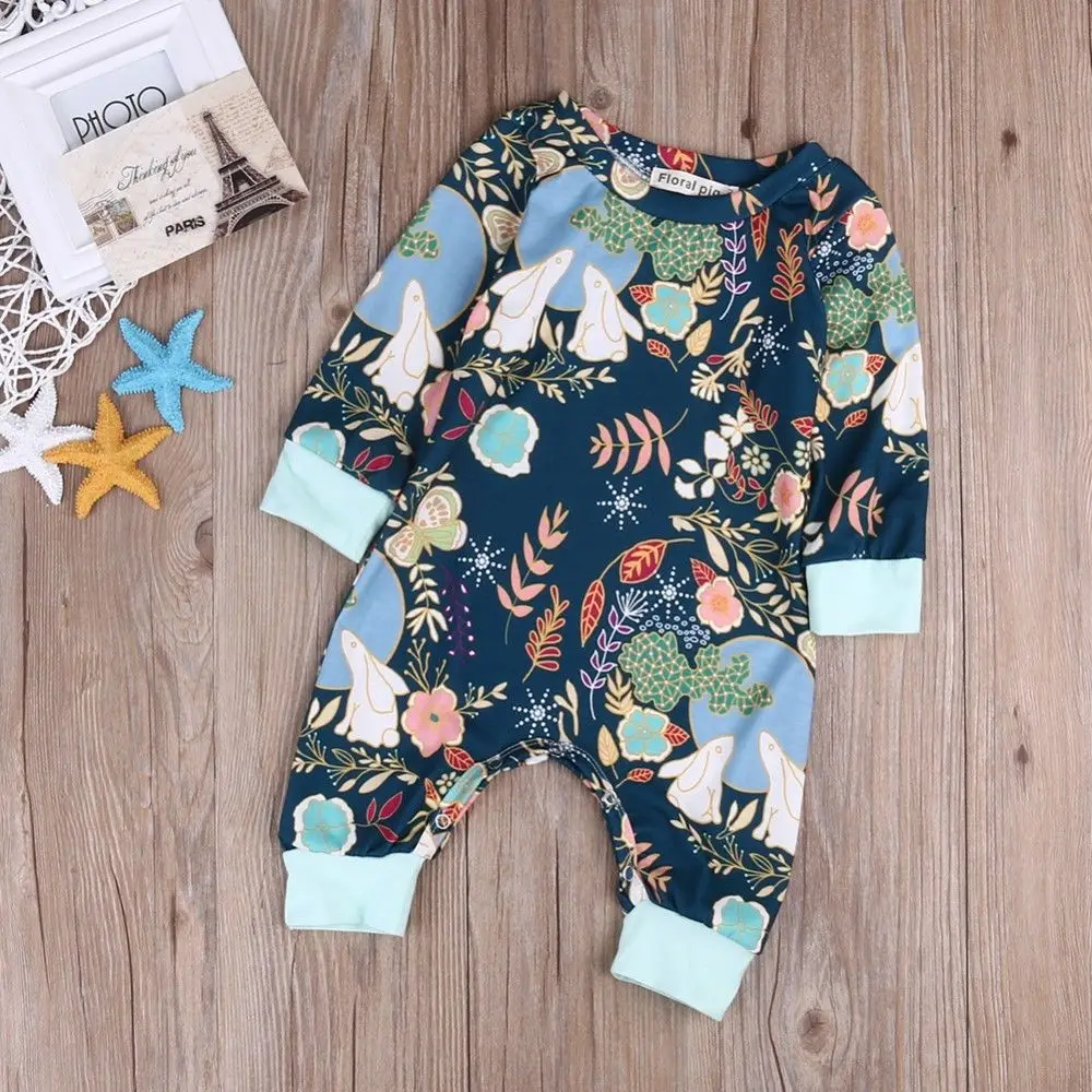 Для новорожденных Одежда для маленьких мальчиков и девочек Комбинезон ретро цветочные Moon комбинезон, костюм одежда из хлопка наряды США со