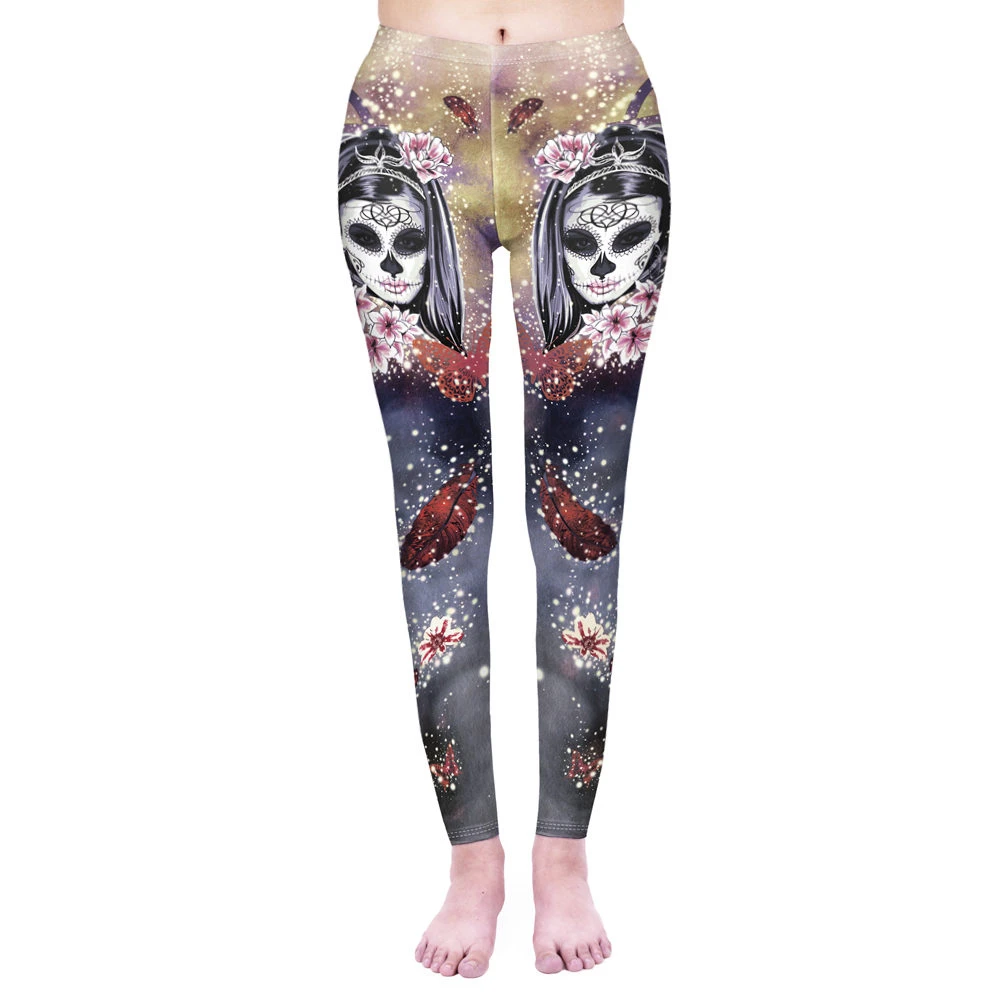 

Fashion Women Legging Mystic Candy Witch Printing leggins High Waist Punk Leggings Workou Legins Slim Fitness Pants