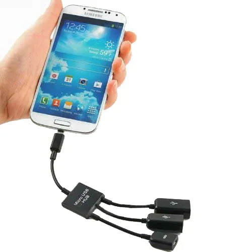 

Dual mini USB Host OTG Hub Splitter Adapter Cable for Nexus S3 Galaxy Tab Smartphones