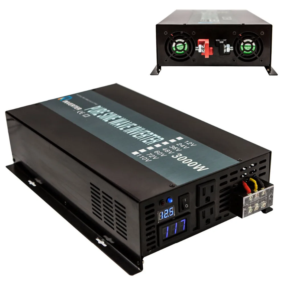 3000W Peak 1500W Solar Inverter Pure Sine Wave Inverter 12V 220V Power