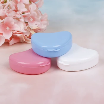 

Dental Orthodontic Retainer Box Case for Denture Teeth Mouth Guard Storage Heart Shape False Teeth Box Storage Case