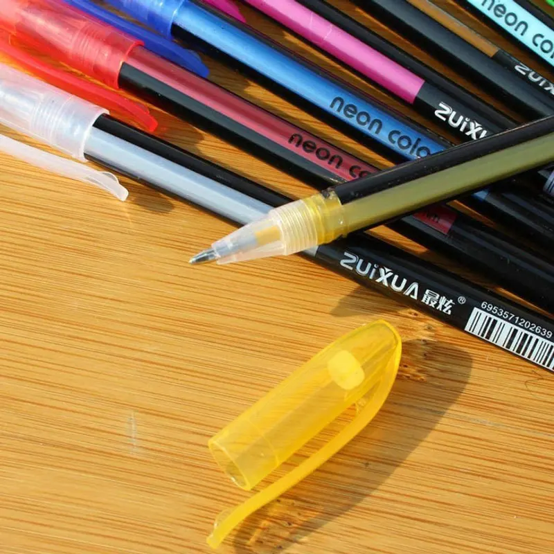 Художественные канцелярские принадлежности 12 цветов набор гелевых ручек для заправки пастельных неоновых блесток эскиз цветная ручка для рисования набор Школьный маркер Сделай Сам эскиз