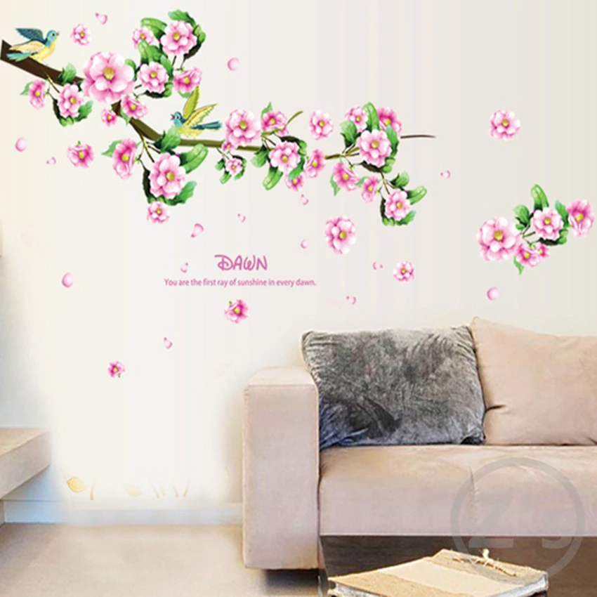 00784 Wall Stickers Sticker Adesivi Murali Ramo fiorito con uccellini 102x90 cm 00784 Wall Stickers Sticker Adesivi Murali Ramo fiorito con uccellini 102x90 cm