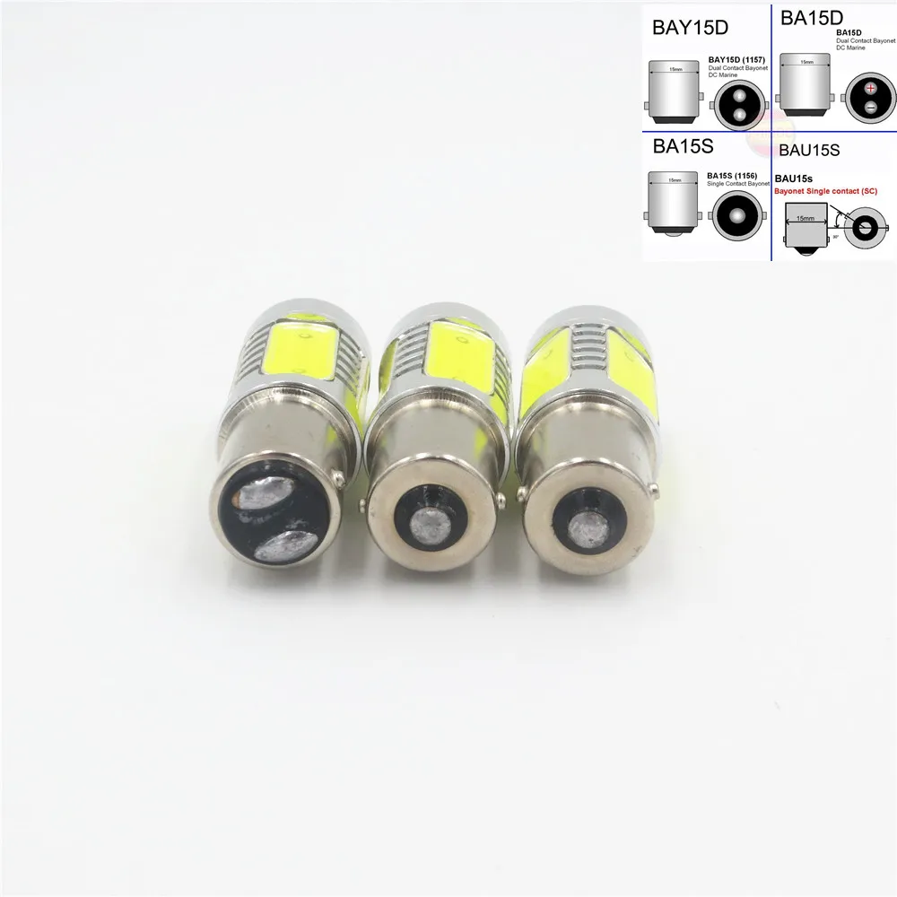 Белый 1156 BA15S P21W COB 7 5 W задний светодиодный противотуманный фсветильник заднего