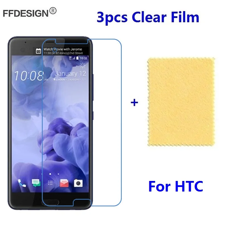 

3pcs Clear LCD Screen Protector For HTC U Ultra Play Desire C 530 510 500 One X 8X EYE Protective Film Screen Foil Guard Saver