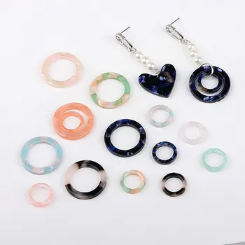 

Fresh and sweet acetic acid geometric circular pendant handmade Korea earring patch DIY earring earrings pendant material