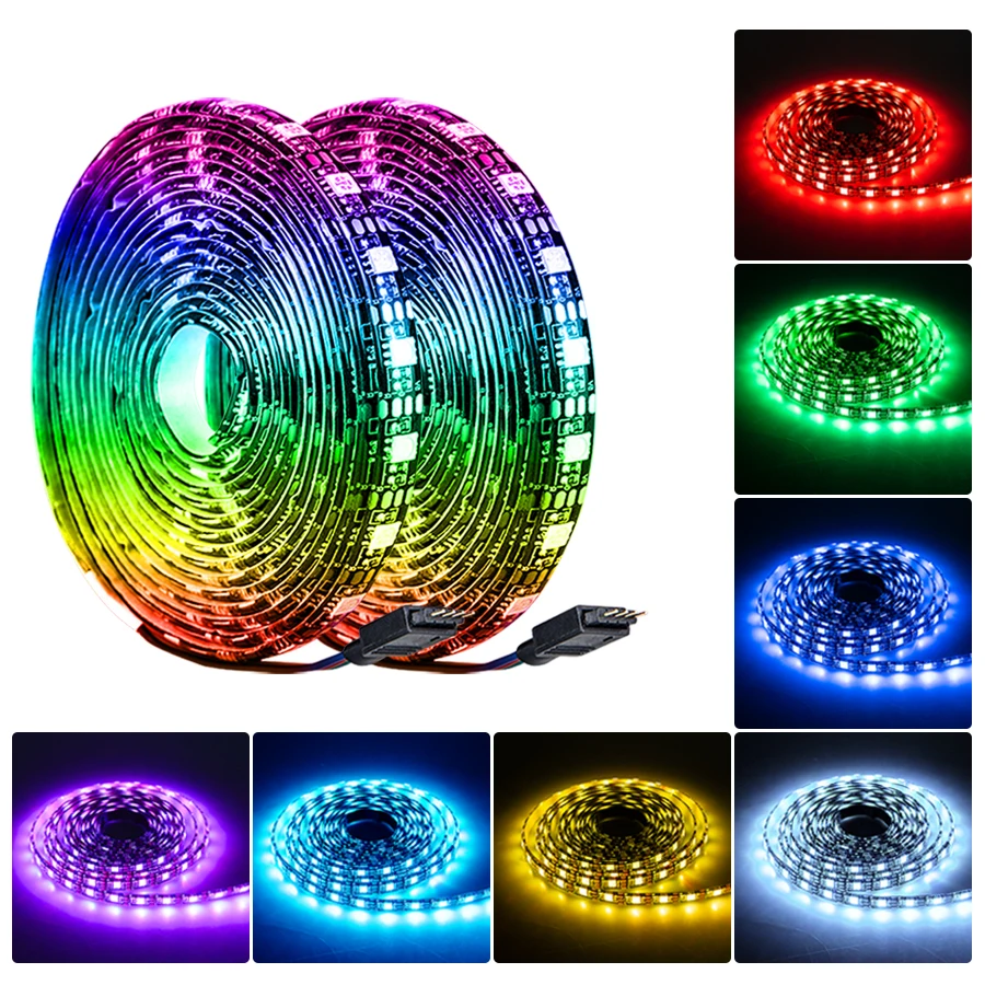Светодиодная лента RGB светильник 60 светодиодов/м 12 В 5050 интерфейс SATA неоновый для