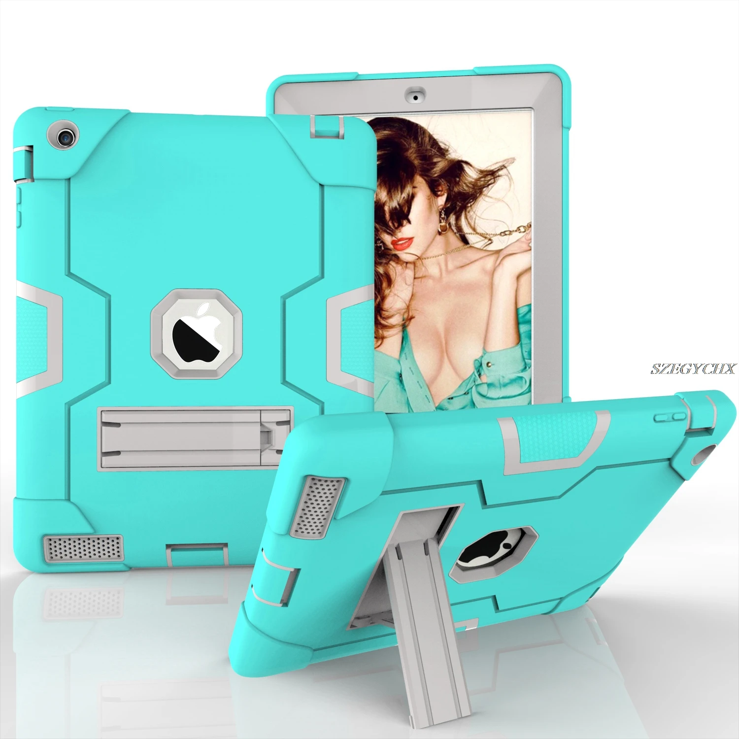 

For iPad 2 3 4 Universal Hybrid Shockproof Protect Armor Tablet Case For apple iPad 2 iPad 3 iPad 4 Smart Stand Cover