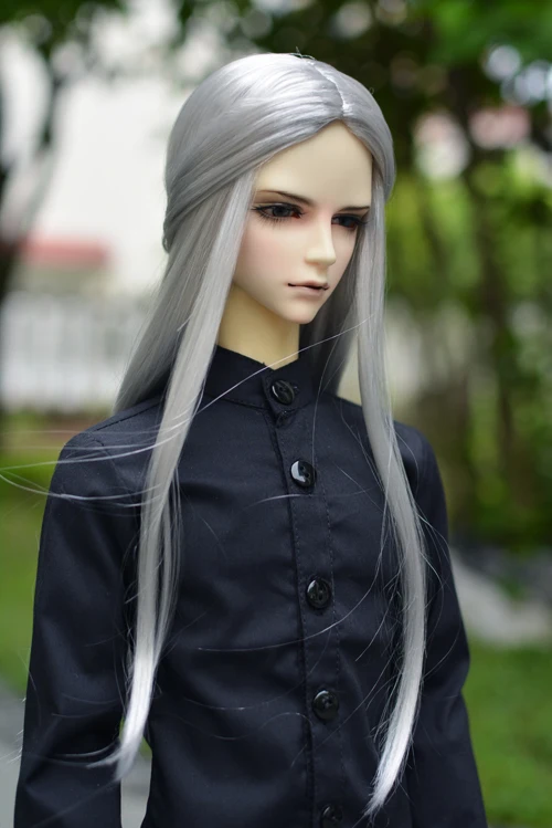 1/3 8-" BJD парик Супер кукла парик мода длинные серебряные цвета мохер стиль куклы волосы