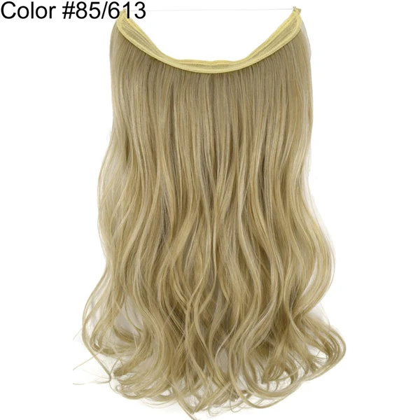 TOPREETY наращивание волос Halo Невидимый гибкий провод скрытые волнистые волосы без зажима Термостойкое синтетическое волокно TPYLW90 - Цвет: 85-613