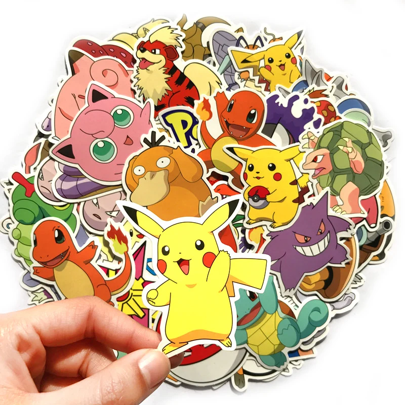 80 шт./лот Не Повторяйте ПВХ Наклейка Пикачу Pokeball Аниме стикеры Ha Ноутбук Наклейки