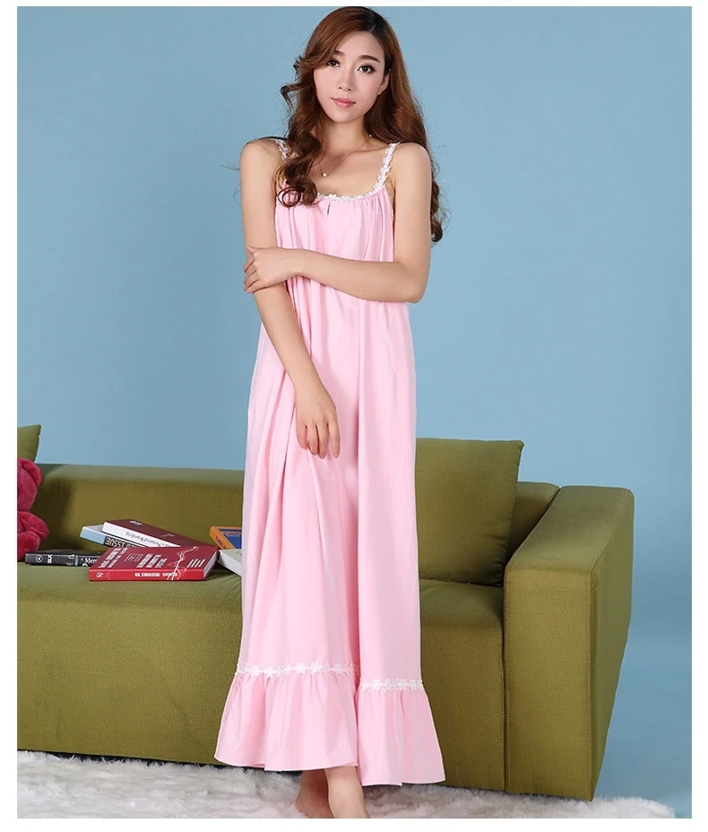 Buy Plus Size Long Cotton Women Nightgown Strap 