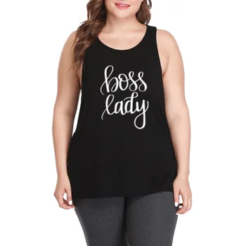 

Boss Lady Plus Size Workout Casual Tank Tops Womens