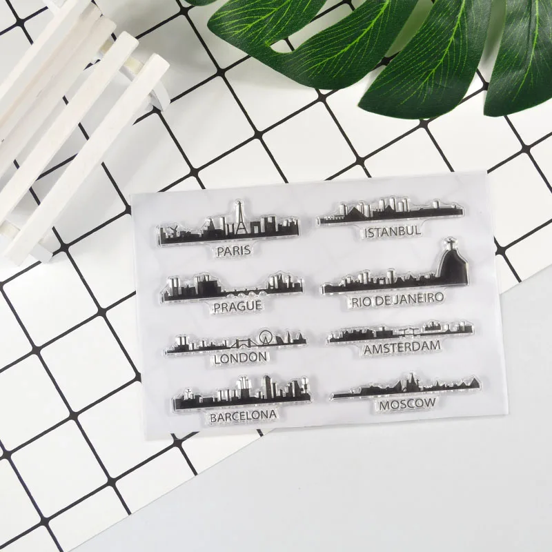 

City Transparent Clear Stamp for Scrapbooking Transparent Silicone Rubber DIY Photo Album Decor