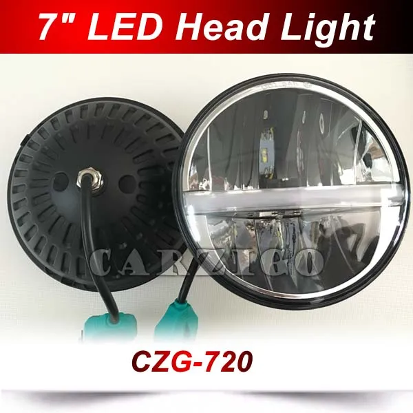 

CZG-720 Hi/low Beam 7'' LED Headlight for Jeep Wrangler JK TJ LJ H4 Front Driving Headlamp For Harley motorcycles for Land Rover