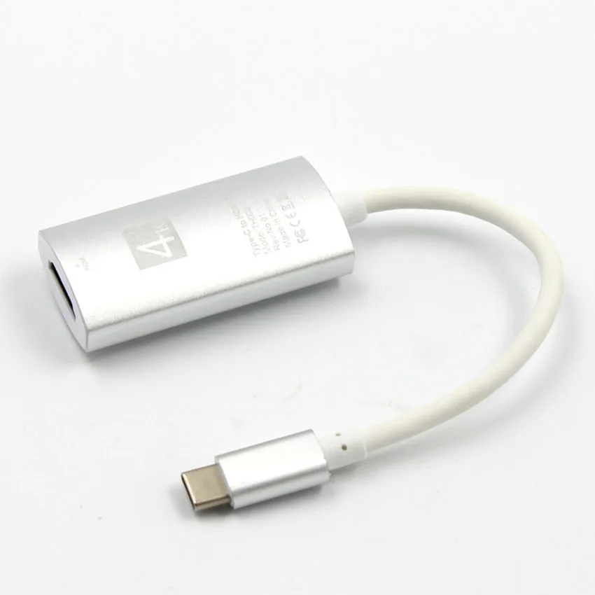 Кабель-Переходник USB C на HDMI конвертер USB 3,1 Тип C hdmi-кабель, адаптер для Macbook huawei MateBook LG samsung sony hdtv-компьютер - Цвет: silver