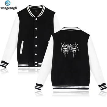 

Lil xan Xanarchy autumn winter uniform sweatshirt fashion oversize college hoodies patchwork long sleeve baseball Jacket coat