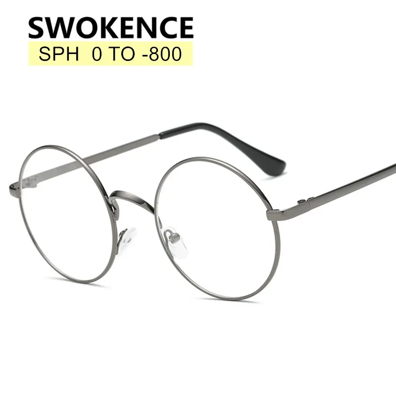 

SWOKENCE SPH 0 to -8.0 Myopia Glasses Custom-made Men Women Photochromic Anti Blue Ray Prescription Spectacles Nearsighted WP006