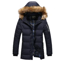 Зимнее пальто Мужская Повседневная ветровка с капюшоном хлопок утка мужские куртки и пальто Мужская Толстая Теплая стеганая куртка
