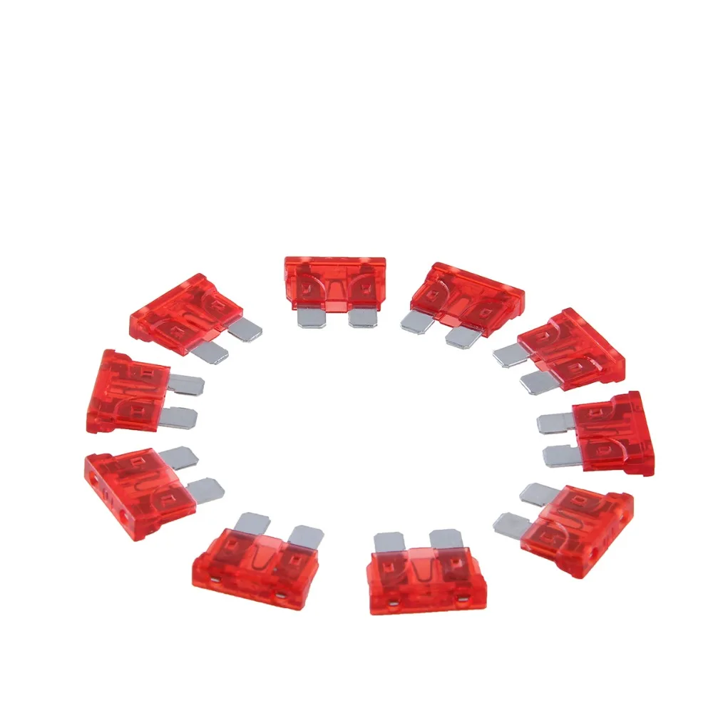 New 50pc 10A Auto Car APS ATT ATM Mini Blade Assorted Fuses Kit