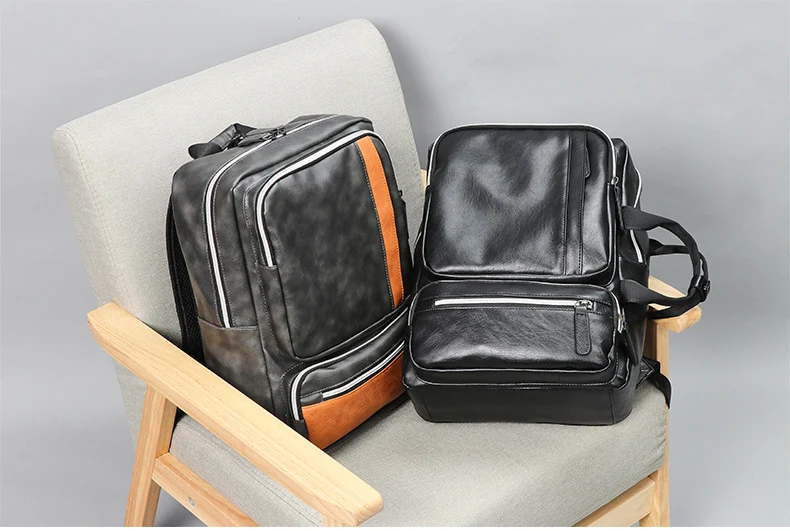 Новые поступления, вместительные мужские рюкзаки, Мужская Дорожная сумка из искусственной кожи, рюкзак для подростков, школьный рюкзак для ноутбука, мужская сумка на плечо
