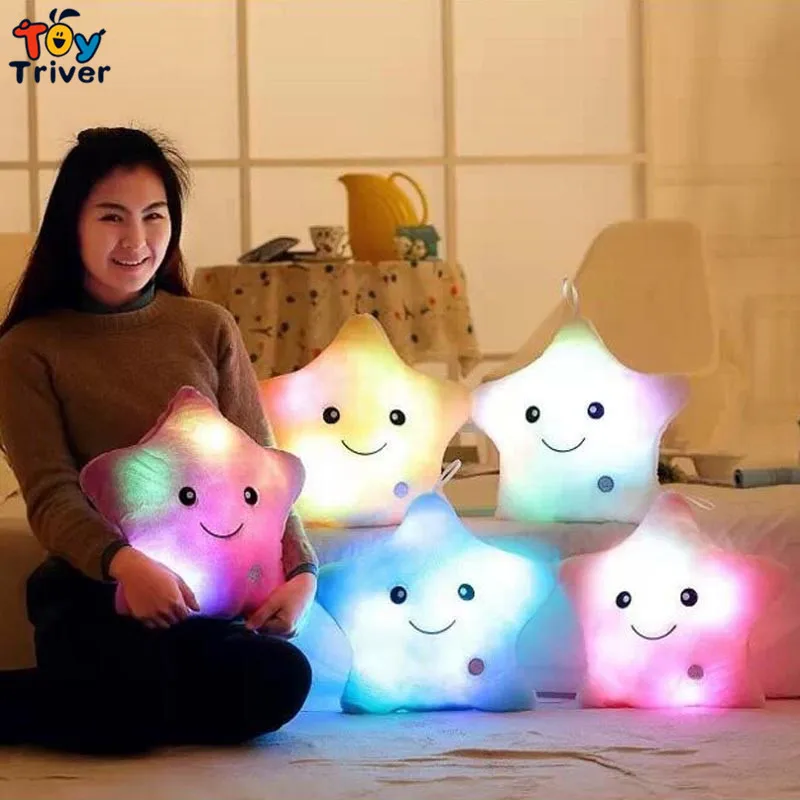 СВЕТОДИОДНЫЕ светящиеся игрушки пять звезд светящаяся Подушка плюшевая Мягкая