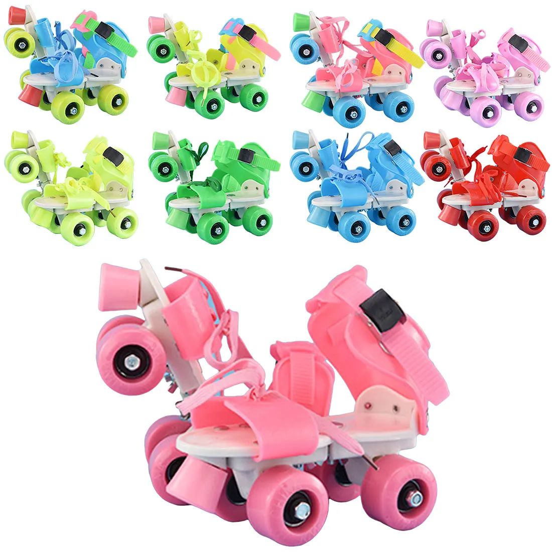 حار الأطفال زلاجات دوارة صف مزدوج 4 عجلات قابل للتعديل حجم أحذية التزلج انزلاق سباق التعرج حذاء تزلج بعجلات الاطفال هدايا