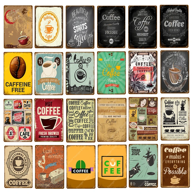 

Coffee Makes Everything Possible Metal Tin Signs Wall Decoration Pub Bar Pub Cafe Shop Home Decor Vintage Metal Poster