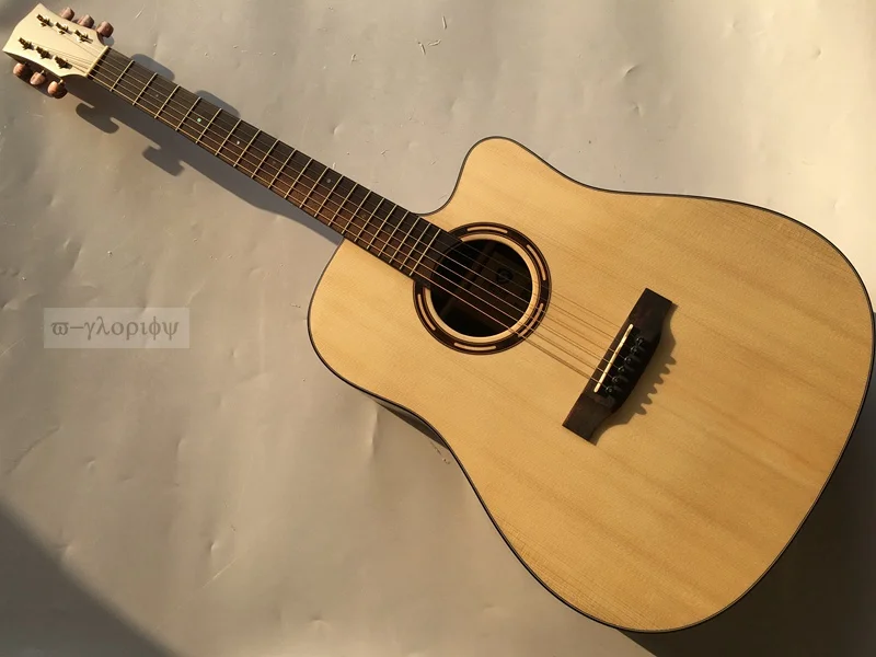 

hand made full solid wood acoustic guitar with free hard case free shipping