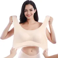 Nessayoo Women Seamless Bra Push Pad Maternity Nursing Bras M-6XL Plus Size Sleep Bra Adjusted-straps Black Nude Crop Top Padded - Image 3