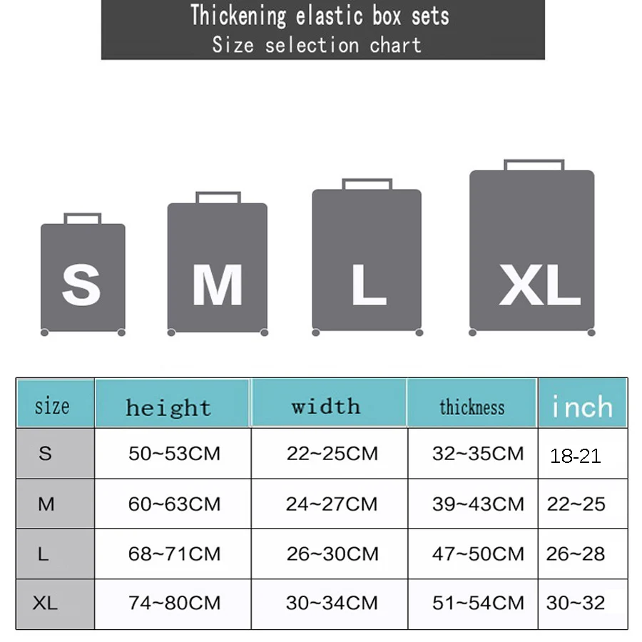 Утолщенный высокоэластичный Чехол для багажа, пылезащитный чехол для чемодана, Защитные чехлы для путешествий, Аксессуары для 18-32"