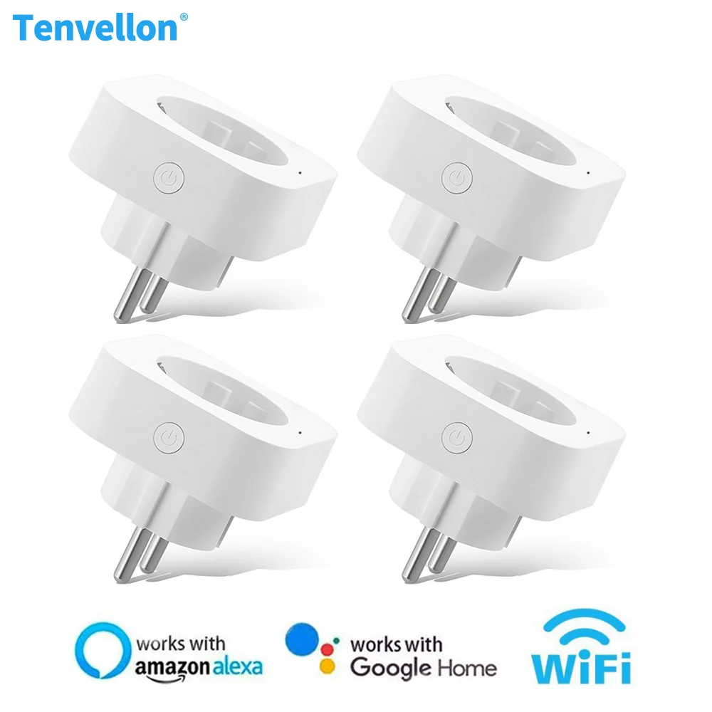 

Smart Power Socket Plug 4pcs Mini WiFi EU Plug Outlet Support Alexa Google Home With Timer Phone Remote Control Home Automation