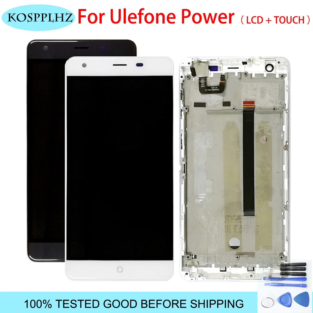 Протестирован для Ulefone power 1 ЖК-дисплей кодирующий преобразователь сенсорного экрана в сборе+ рамка 5," Ulefone power 1 Замена телефона+ Инструменты